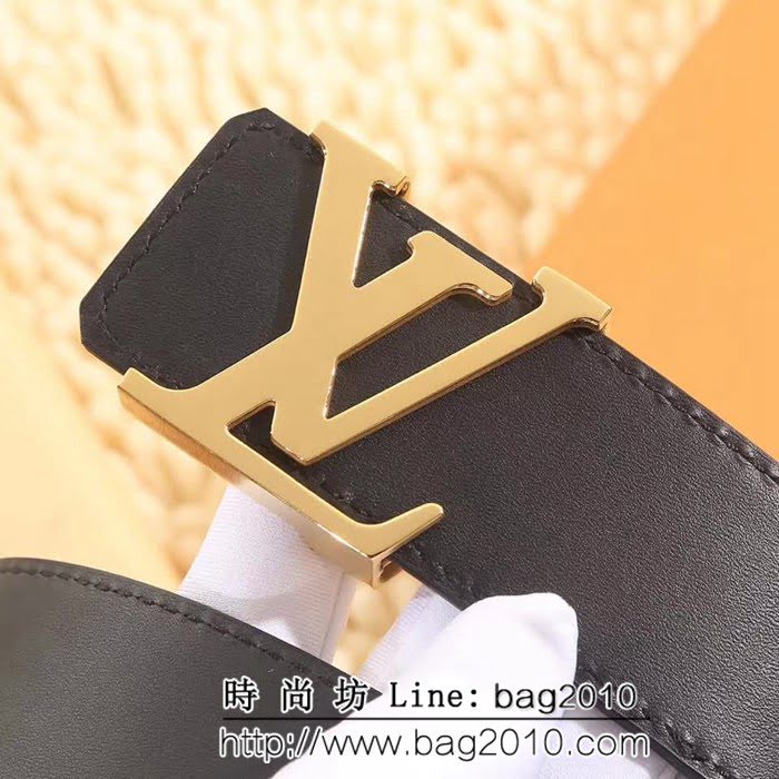 路易威登LV 斜紋裁邊 品牌印記 雙面皮革配色 男士皮帶 LHG1397
